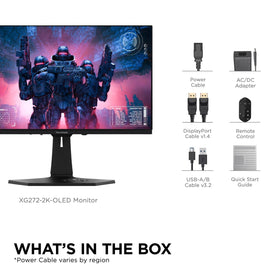 ViewSonic XG272-2K-OLED built-in remote for easy setup.