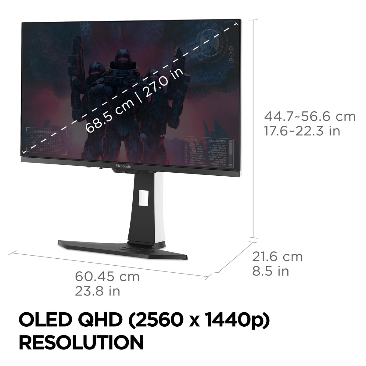 ViewSonic XG272-2K-OLED true 10-bit color for rich visuals.