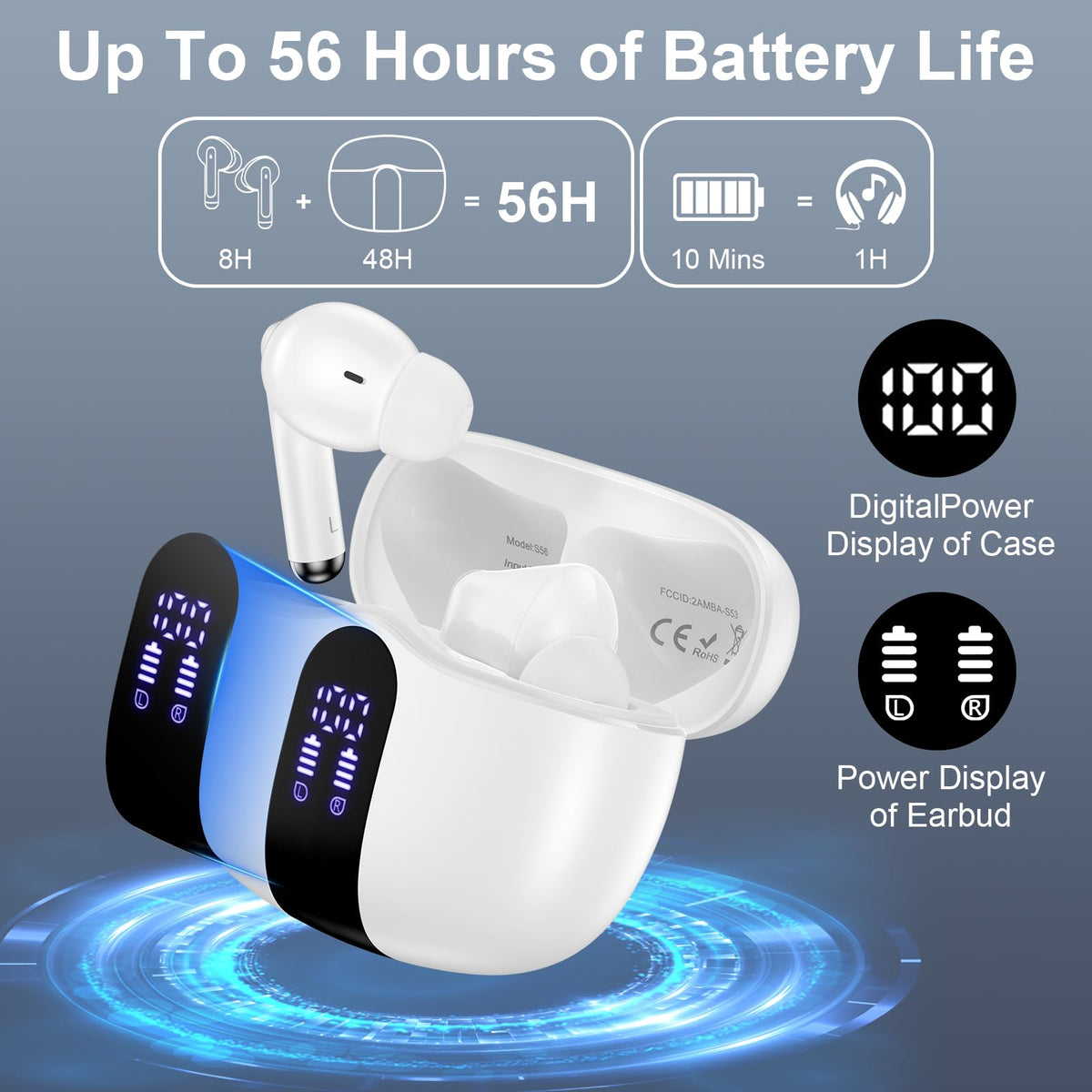 VIFIGEN Pixel Earbuds auto-pairing opens case for instant connection