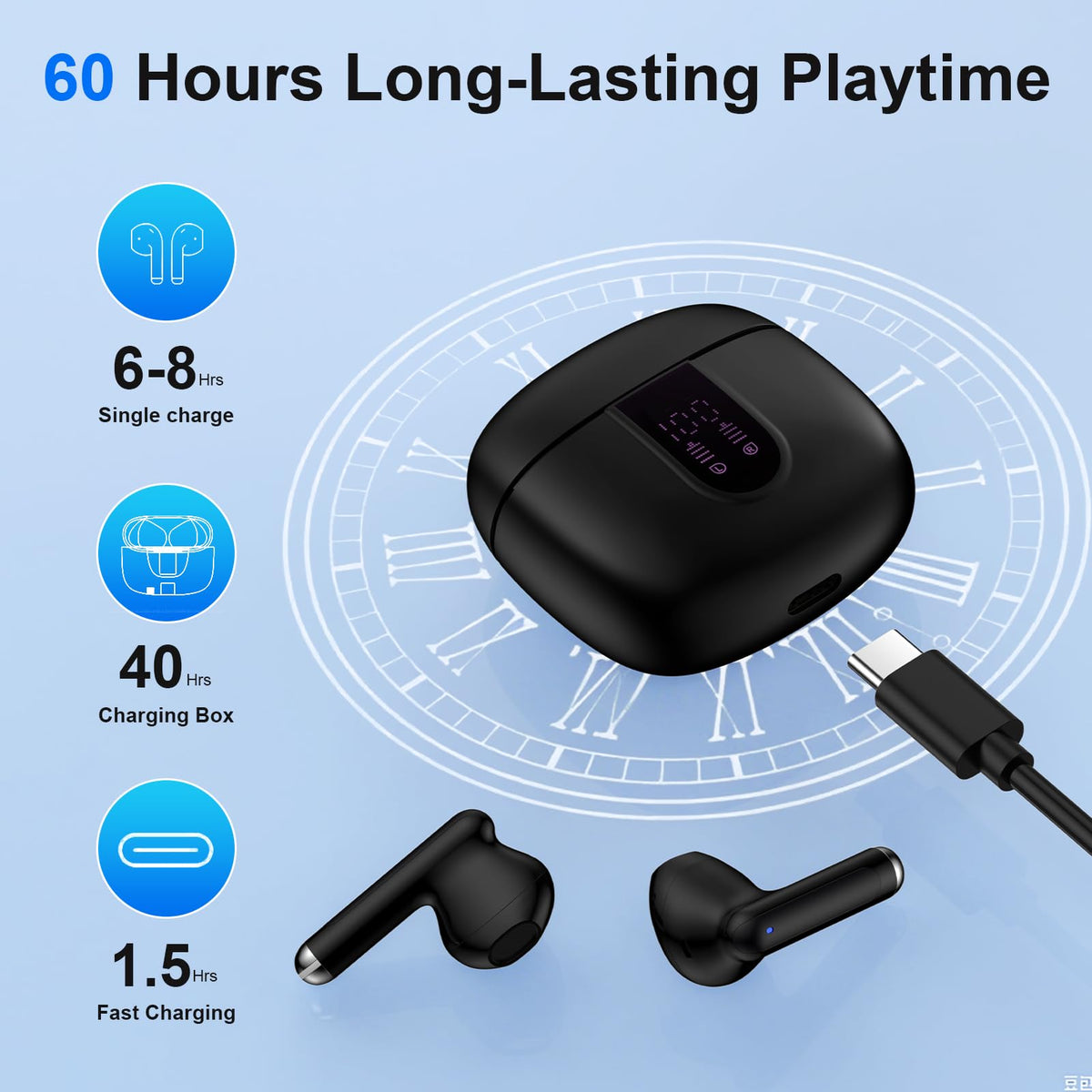 VIFIGEN ergonomic-fit sport earbuds stay securely in place during runs.