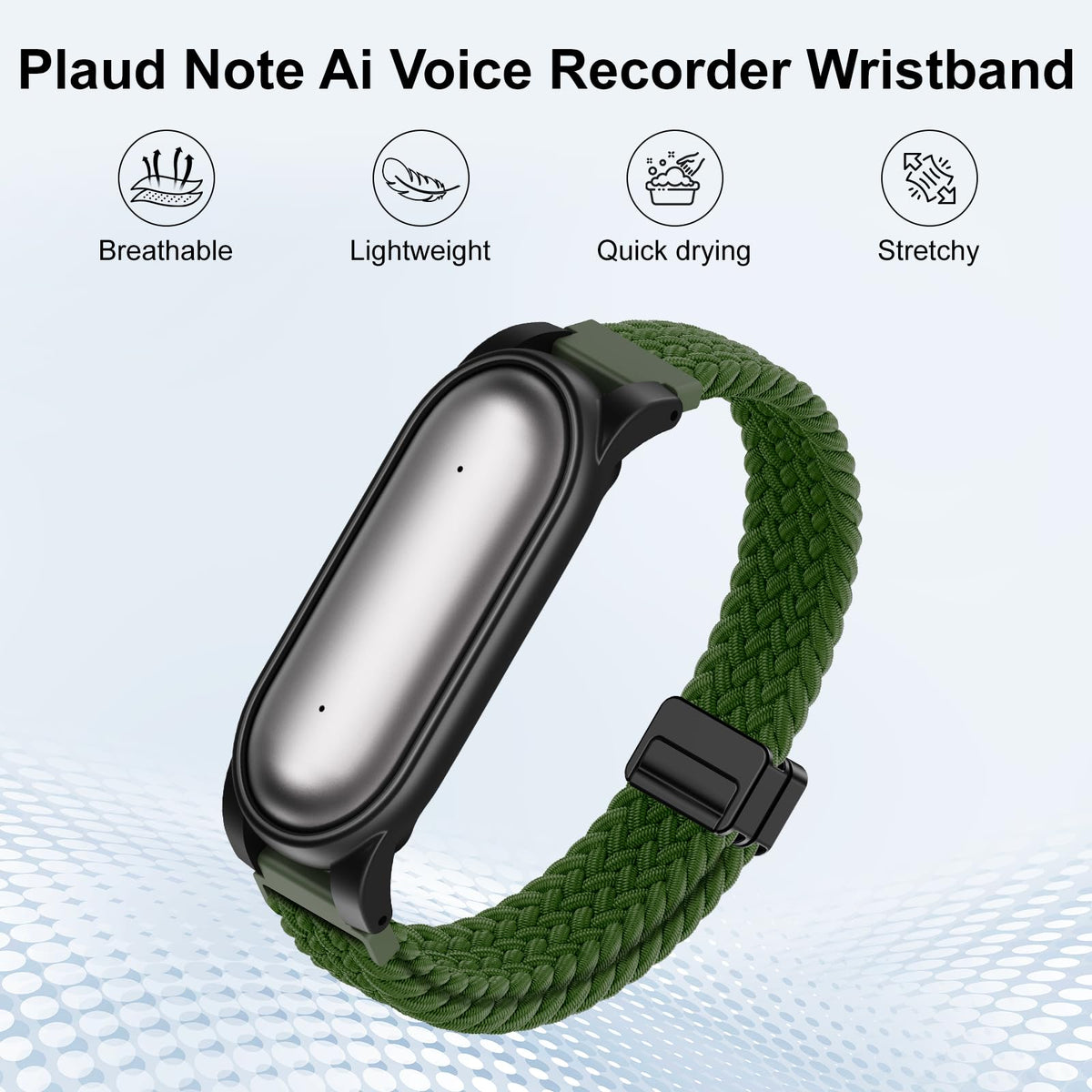 Vigamen NotePin case with breathable nylon wristband keeps skin cool.