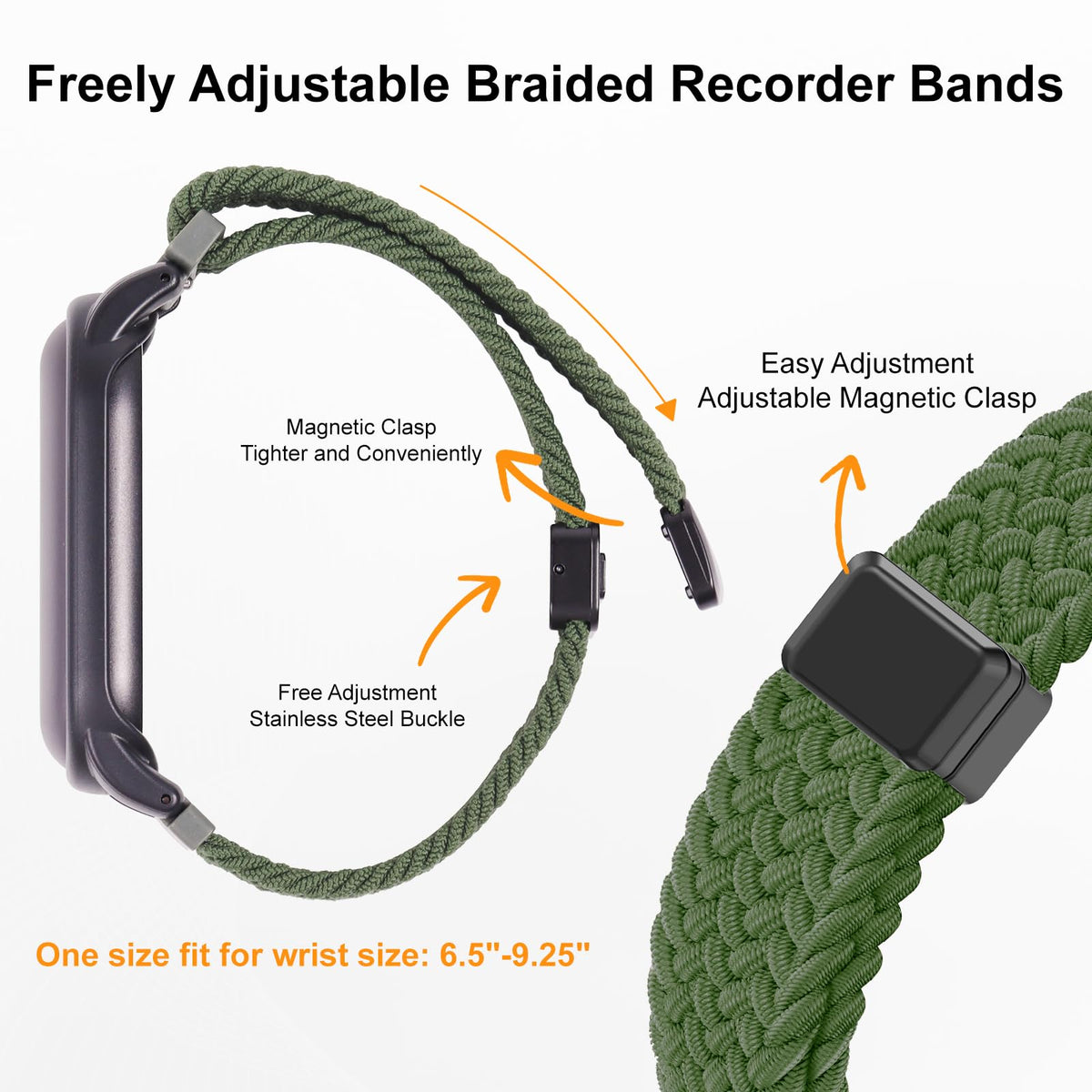 Vigamen magnetic clasp wristband enables quick adjustments and secure hold.