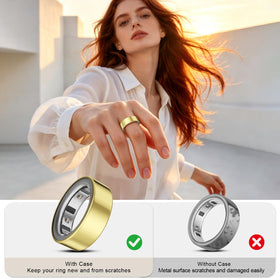 Vigamen Oura Ring Cover Gen3 Heritage Pink – front view highlights anti-scratch layer.