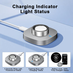 Vigamen ring placed on dock demonstrating correct alignment and fast charging convenience