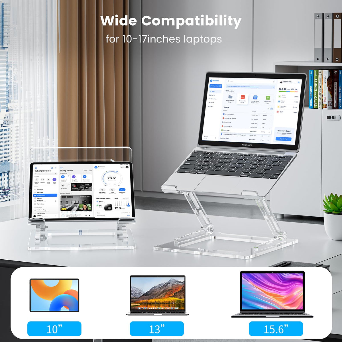 VIGLT universal-fit stand supports most 10 to 17.3-inch laptops