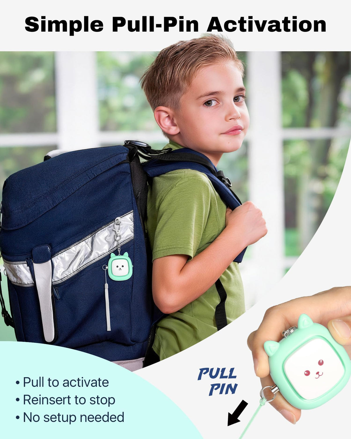 VIGOROAD compact clip-on design easily attaches to keys, bags, or purses.