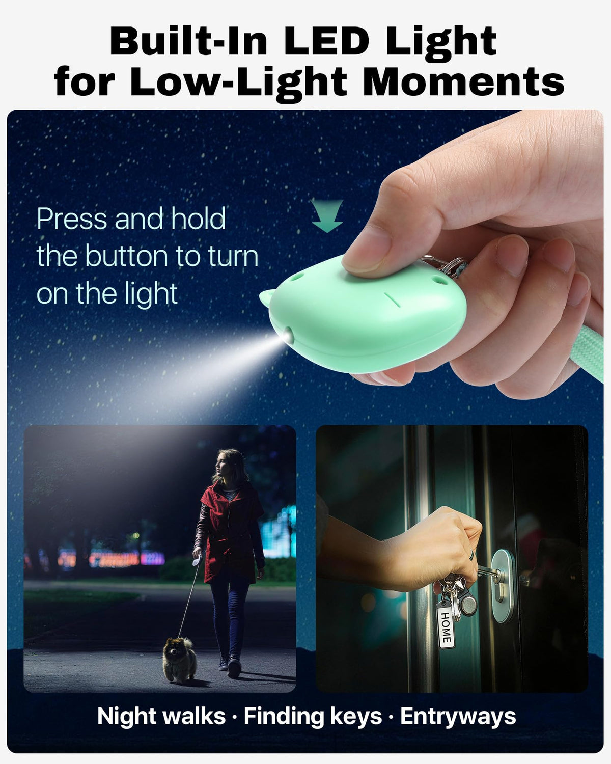 VIGOROAD built-in LED light enhances visibility during nighttime use.