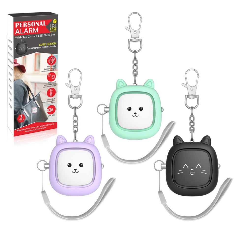 VIGOROAD loud siren personal safety alarm 3-pack for quick attention in emergencies.