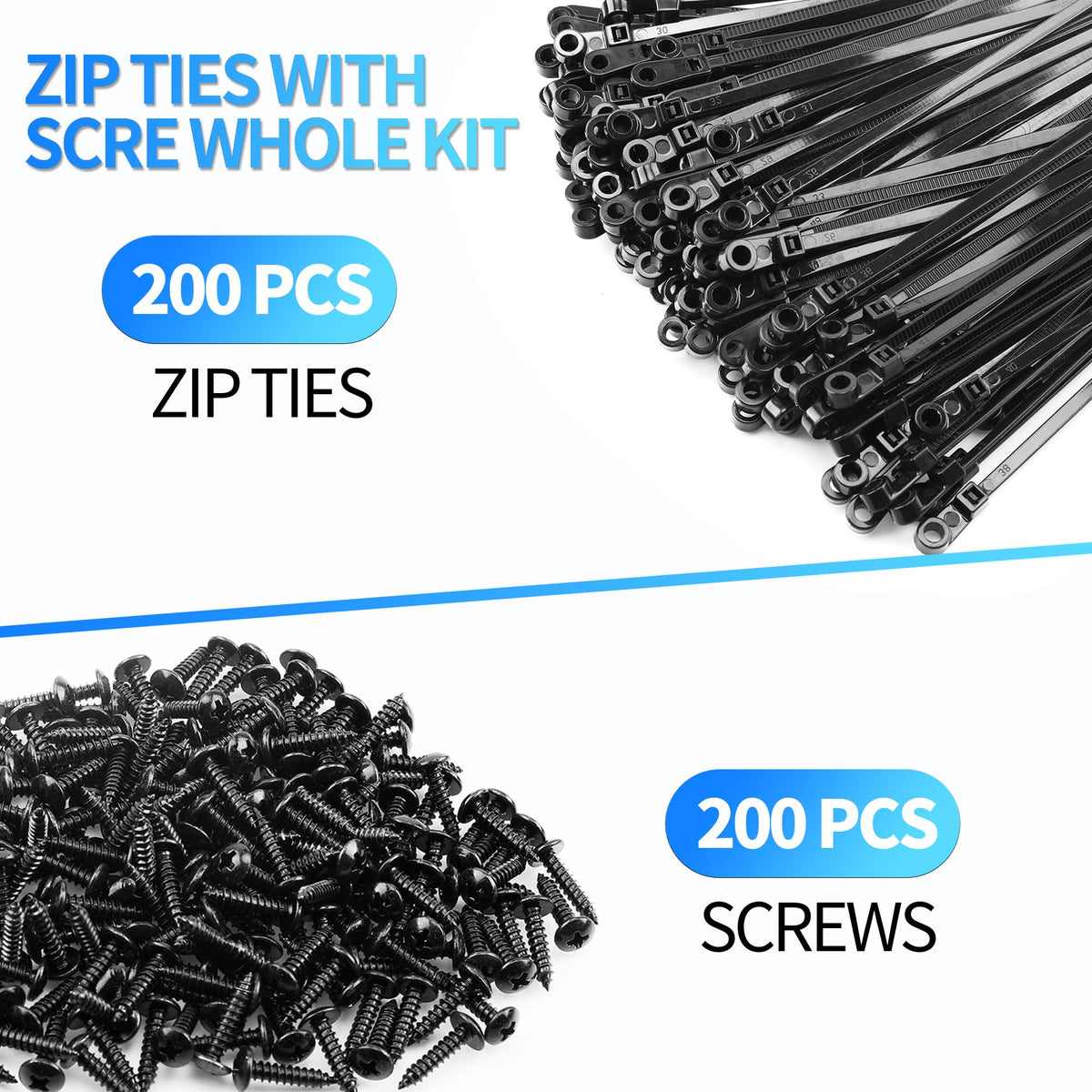 VIGORTIES heavy-duty nylon zip ties rated up to 50 lbs