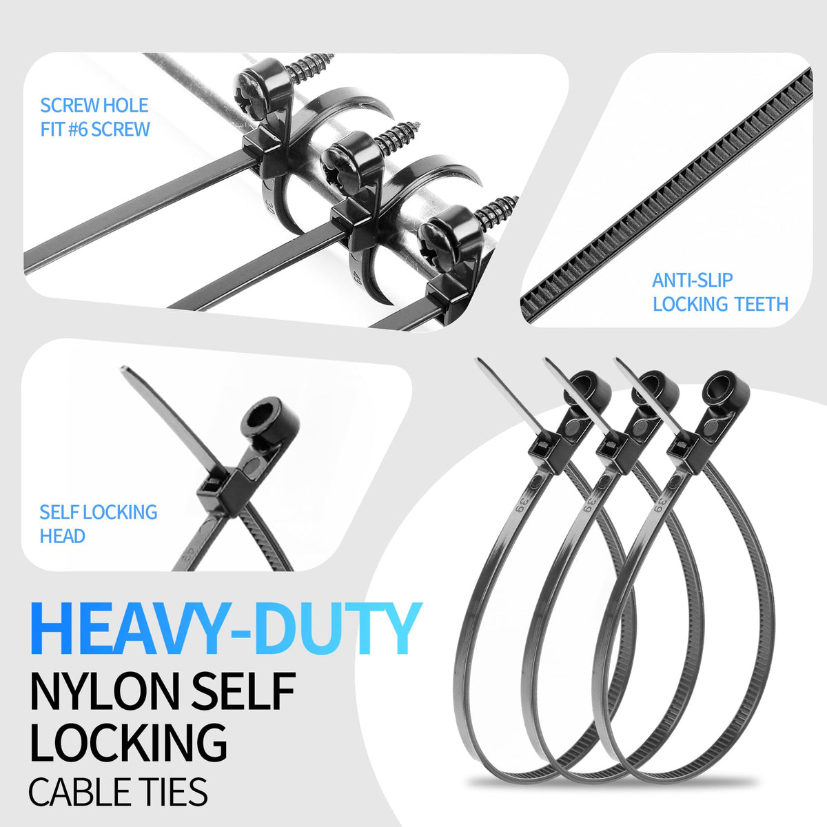 VIGORTIES screw-hole head enables easy wall or panel mounting
