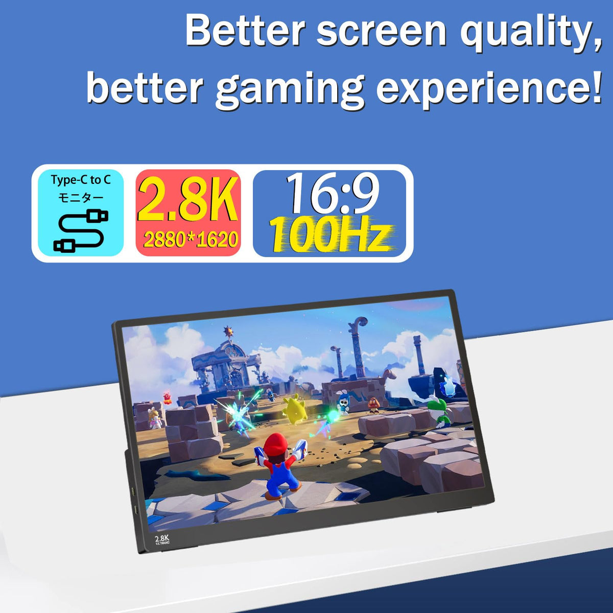 Viyivwine 15.6-inch monitor tilted on the 45-degree stand for comfortable typing