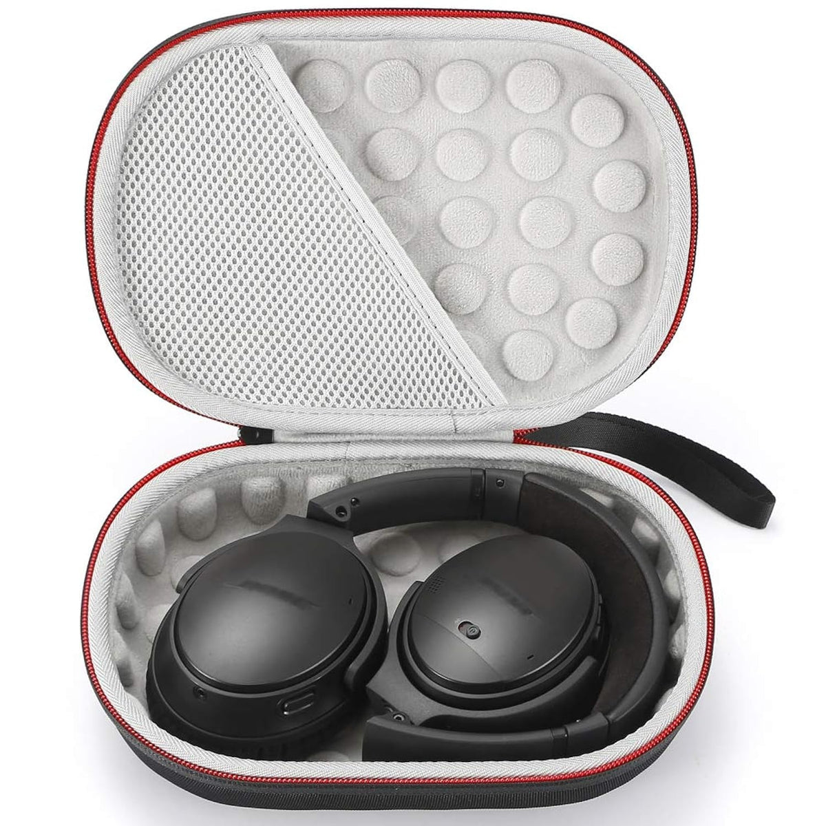 Vikisda hard case front view protecting Bose headphones while traveling