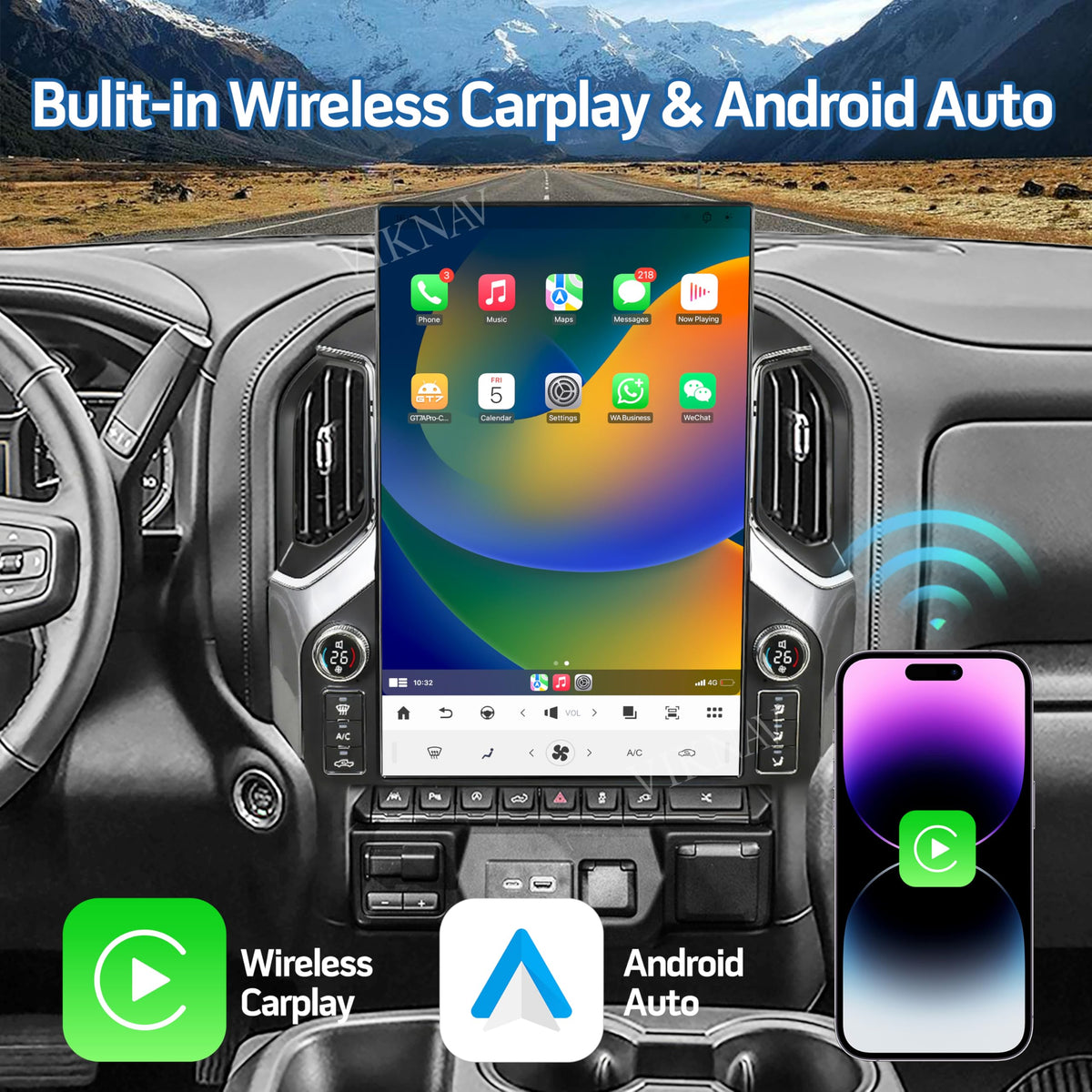 VIKNAV built-in GPS with 4G/WiFi enables precise navigation