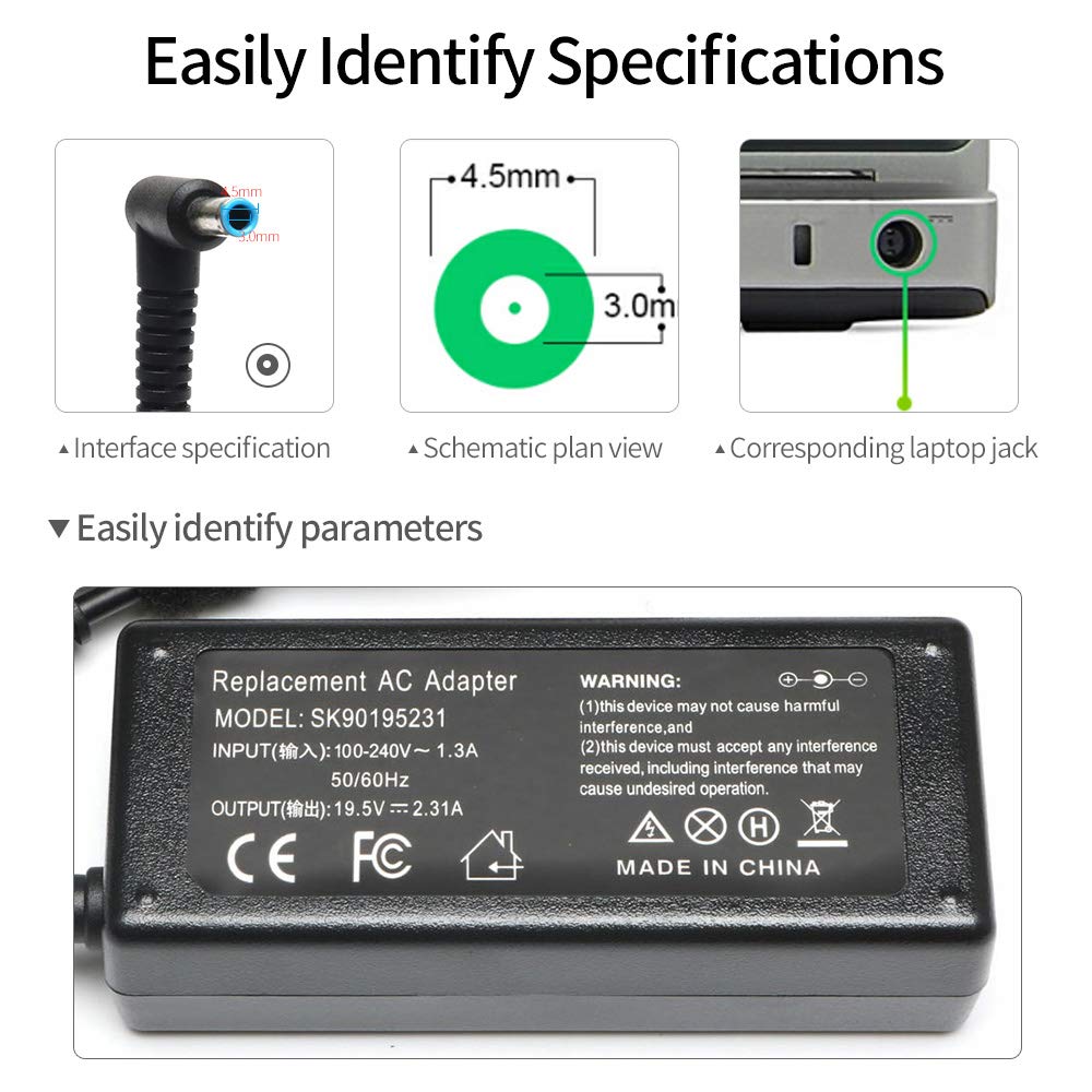 VillaCool blue-tip connector ensures a secure link with HP notebooks.