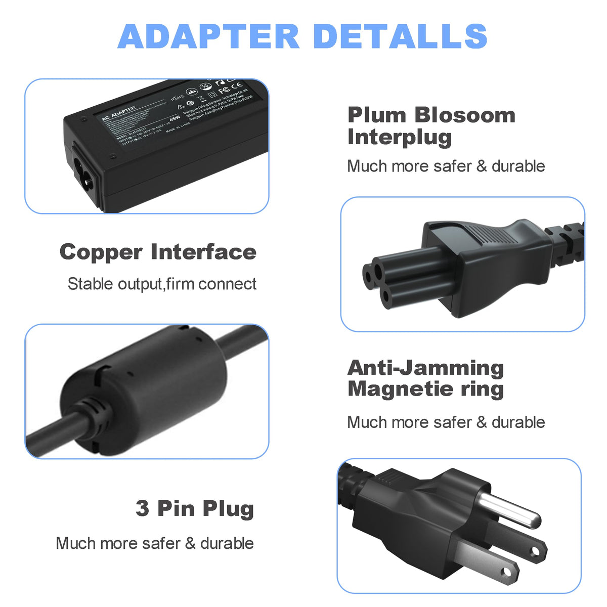 VillaCool cable strain relief detail showing reinforced bend area, durable lifespan