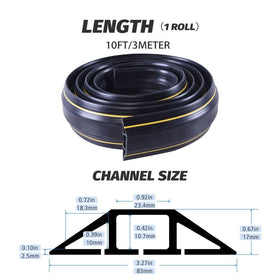 vilmon center channel close-up showing 0.94x0.4 inch cavity for multiple cords