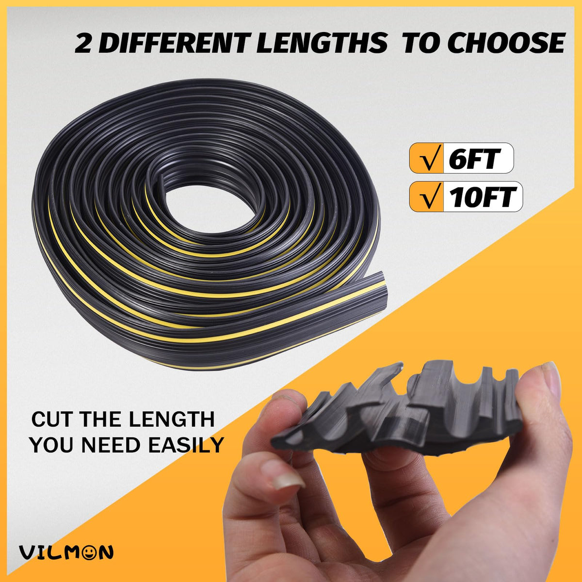Vilmon cord cover middle channel closeup shows opening for wires