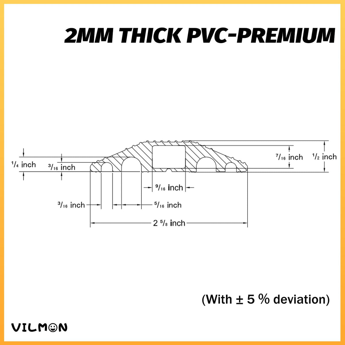 Vilmon floor cord cover assembly step shows easy installation with cut-to-fit
