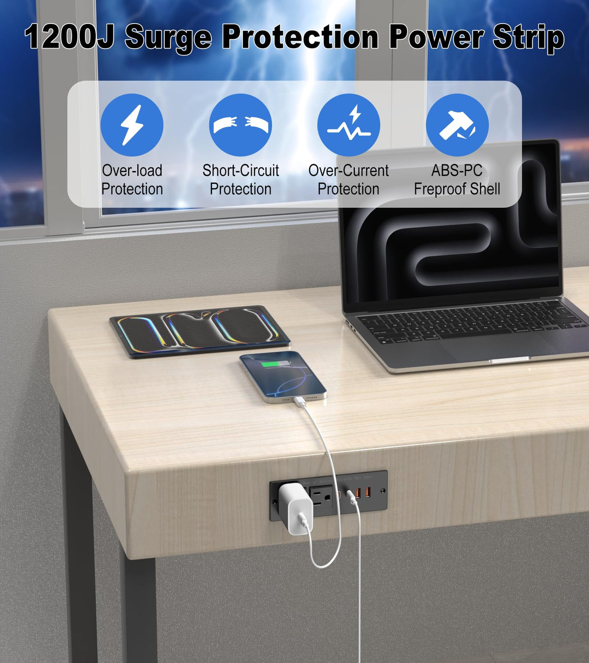 VILONG 30W 14AWG spring cable keeps cords tidy and flexible