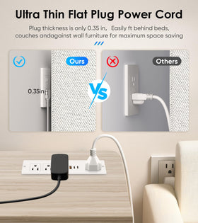 VILONG power strip with four AC outlets and three USB ports