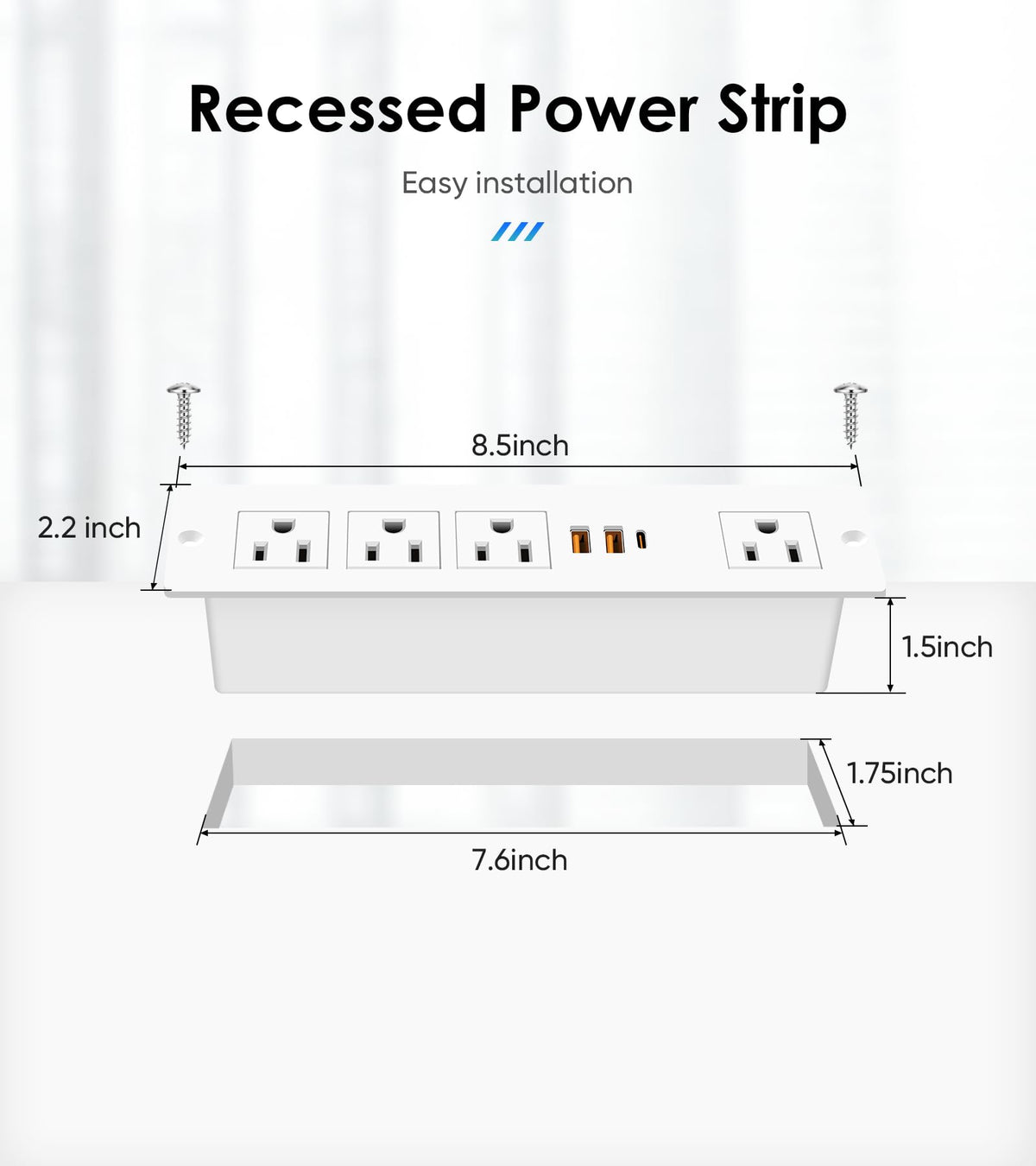 VILONG USB-C and USB-A outlets support fast charging and devices.