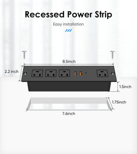 VILONG 6ft extension cord black edition ideal for office setups.
