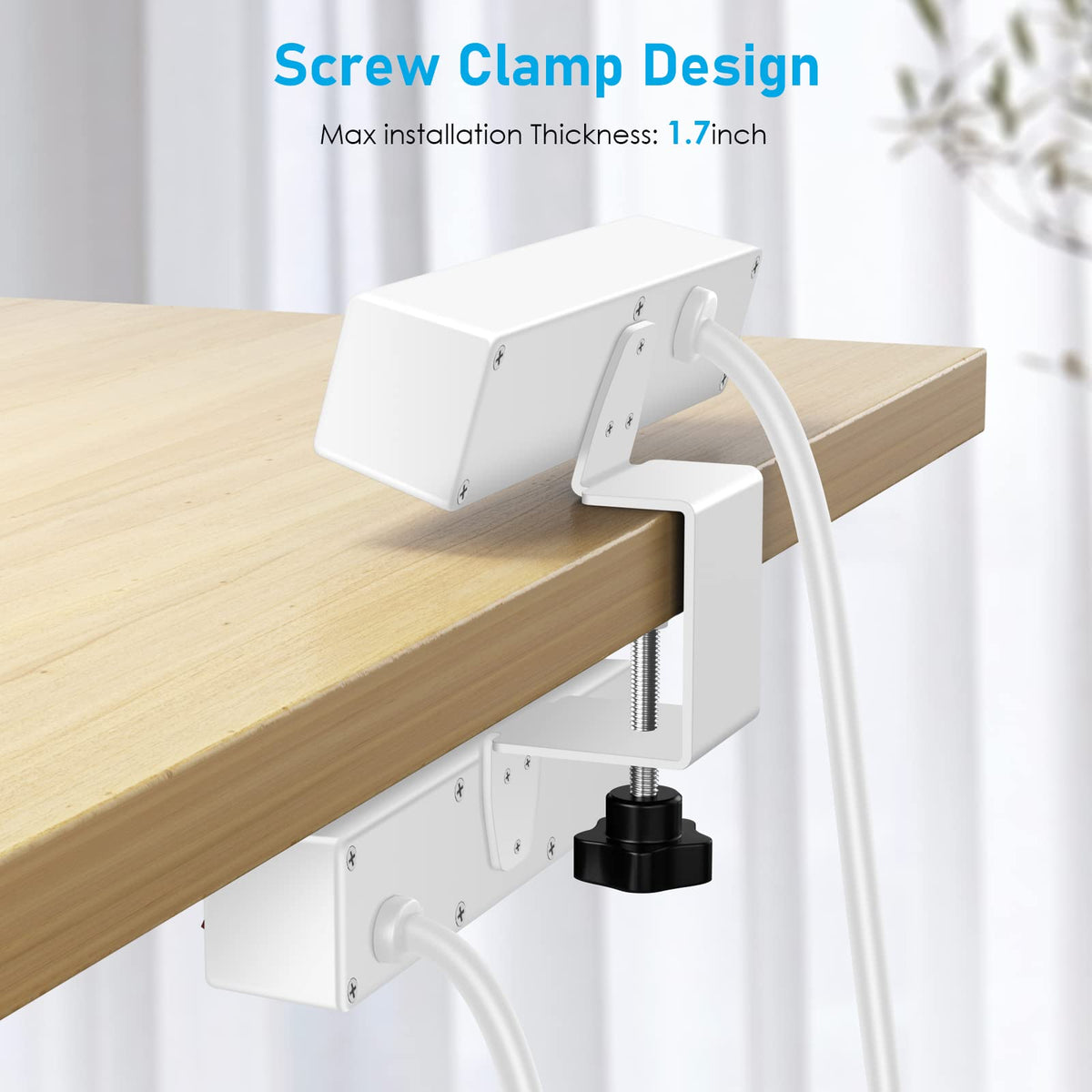 VILONG 15ft cord with 45-degree flat plug, space-saving behind furniture