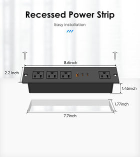 VILONG 45-degree flat plug tucked behind furniture to save space.