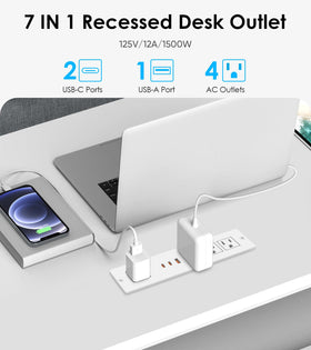 VILONG flush mount desk outlet seamlessly integrated into furniture
