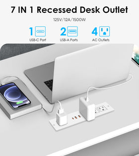 VILONG drawer outlet ready for flush desk integration and cable management.