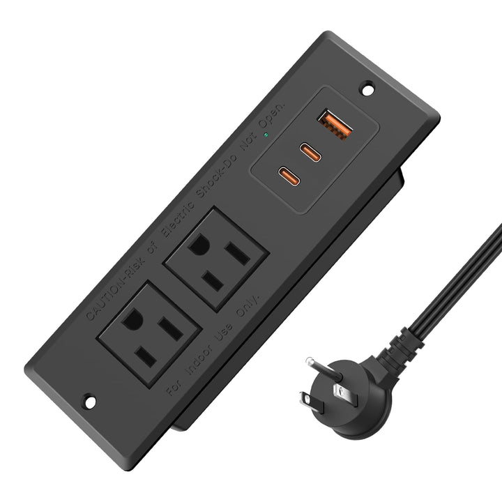 VILONG front-facing module showing outlets and USB ports, tidy charging