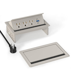 VILONG front view flush mounted golden finish, provides a polished workspace appearance