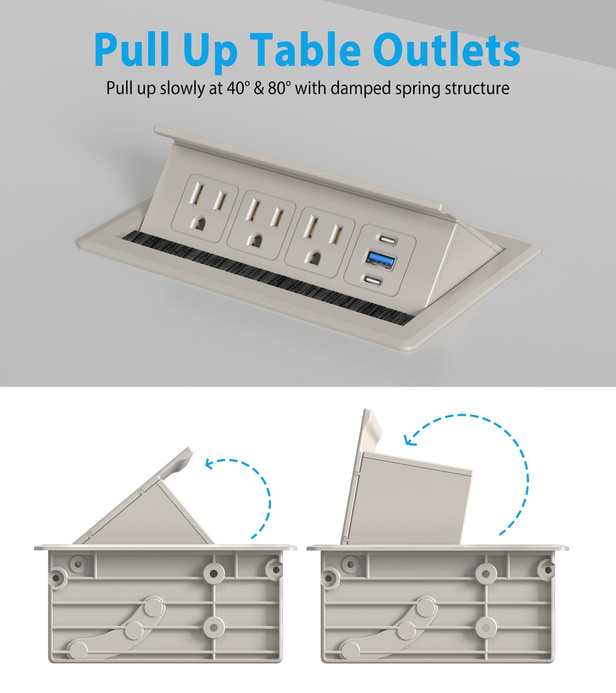 VILONG recessed hub installed in a conference table, keeps meeting tables tidy