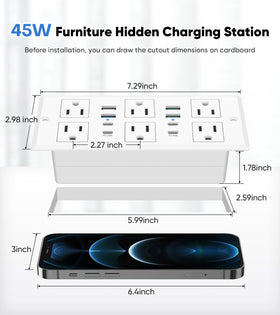 VILONG lifestyle desk scene demonstrating organized charging and workspace benefit