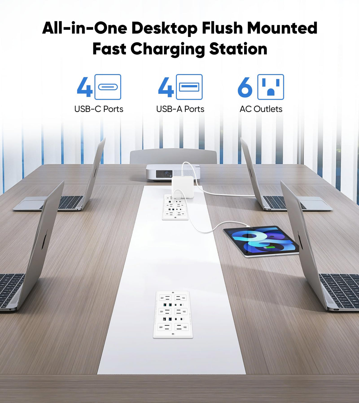 VILONG close-up of USB-C and USB-A ports highlighting fast PD charging