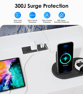 VILONG recessed outlet installed in drawer delivering clutter-free power