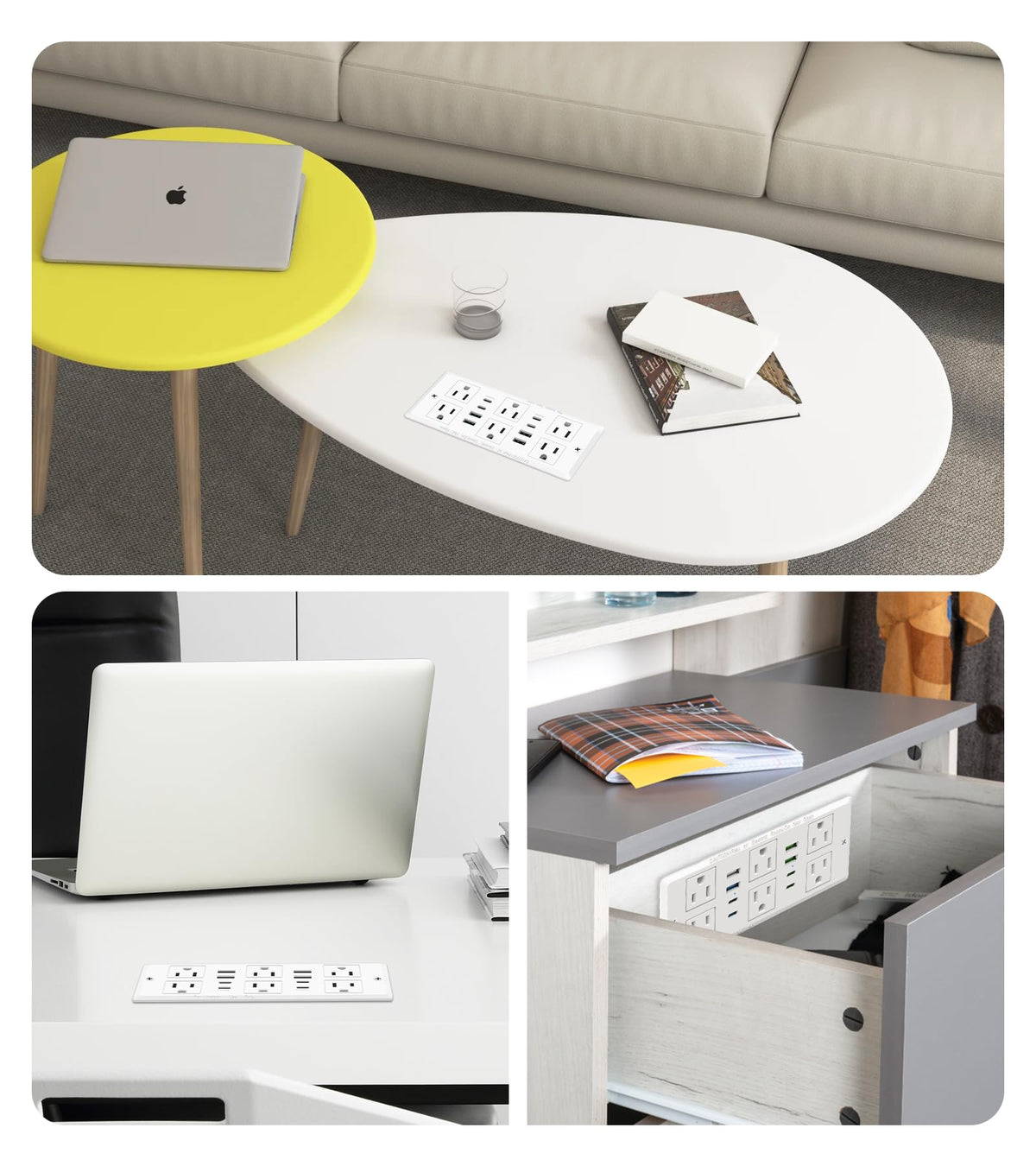VILONG measuring cutout showing 6x2.6 inch fit for easy tabletop installation