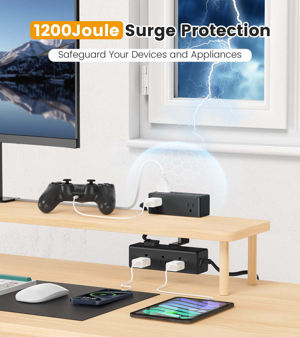 VILONG ultra-thin 45-degree flat plug and slim cable fitting behind furniture in tight spaces