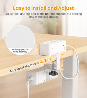 VILONG under-desk installed view demonstrating clean cable management and safety