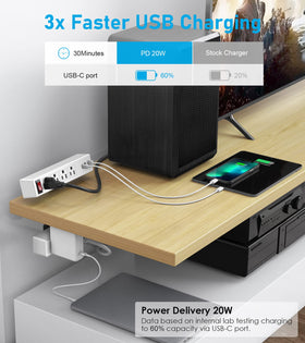 VILONG under-desk mounted profile keeping cables tidy and accessible