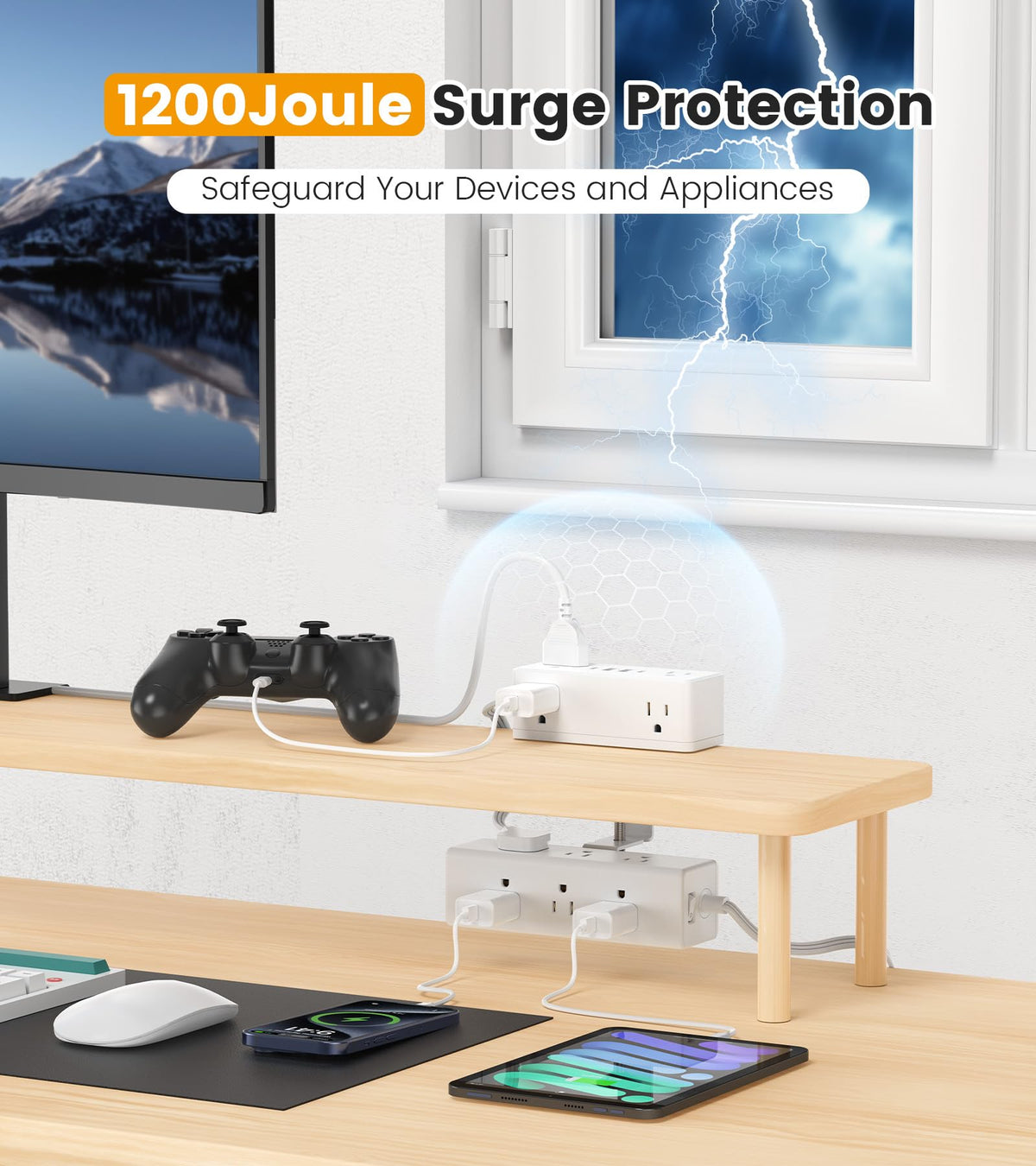 VILONG USB ports and label highlighting two 20W USB-C ports for fast charging