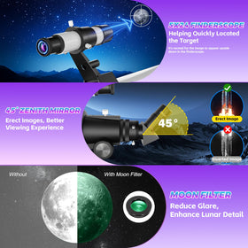 Vilupvie adjustable tripod provides stable viewing at multiple heights