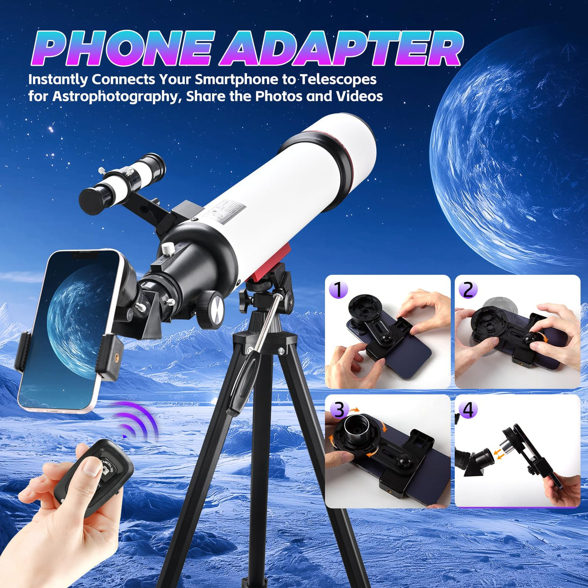 Vilupvie phone adapter and wireless remote simplify quick image capture