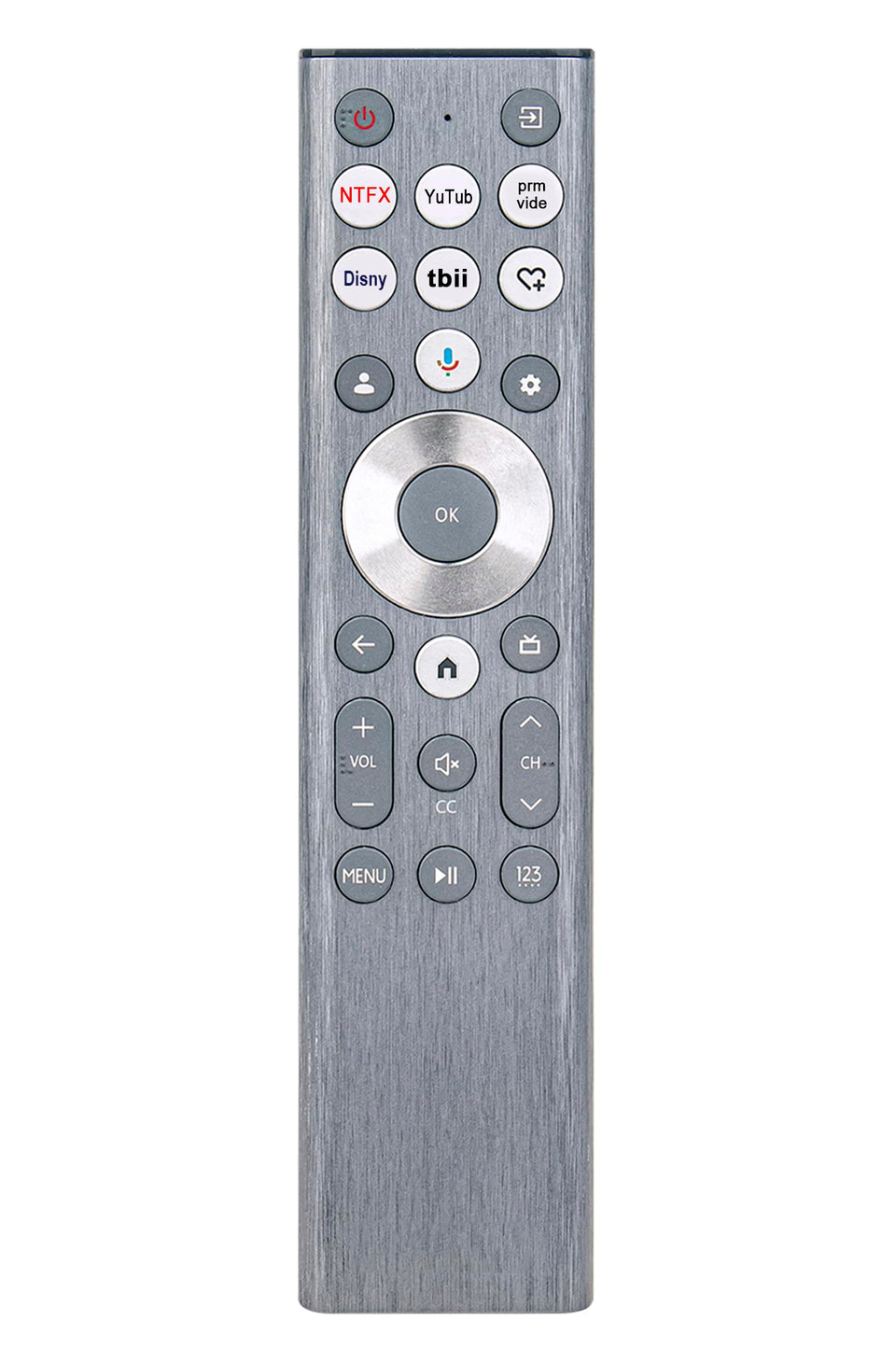 VINABTY ERF6A80 backlit remote close-up for night use.
