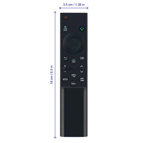 Hand holding VINABTY remote controlling Samsung TV with confidence