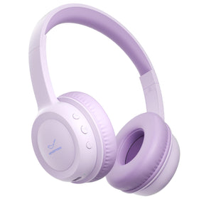 vinamass front view showing purple headphones and soft design benefit comfortable wear