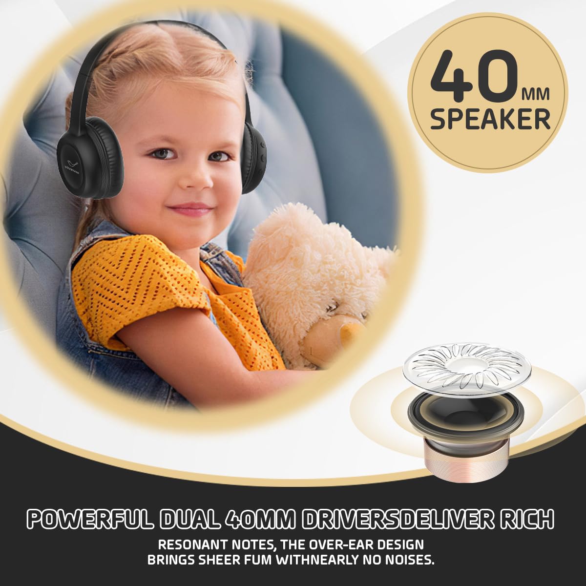 Vinamass adjustable headband fits growing children for school and travel