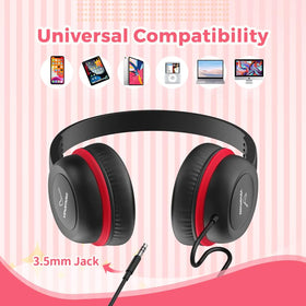 Vinamass Kids Headphones with 3.5mm jack work across devices.