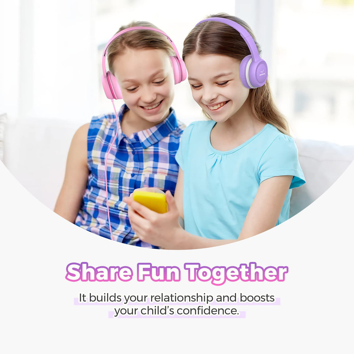 Vinamass kids headphones in classroom or travel use