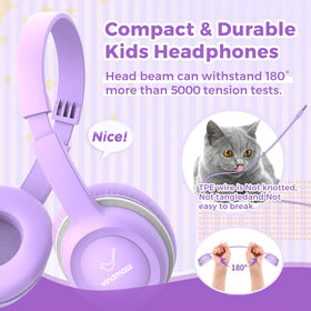 Vinamass lightweight kids headphones with soft cushions for all-day comfort
